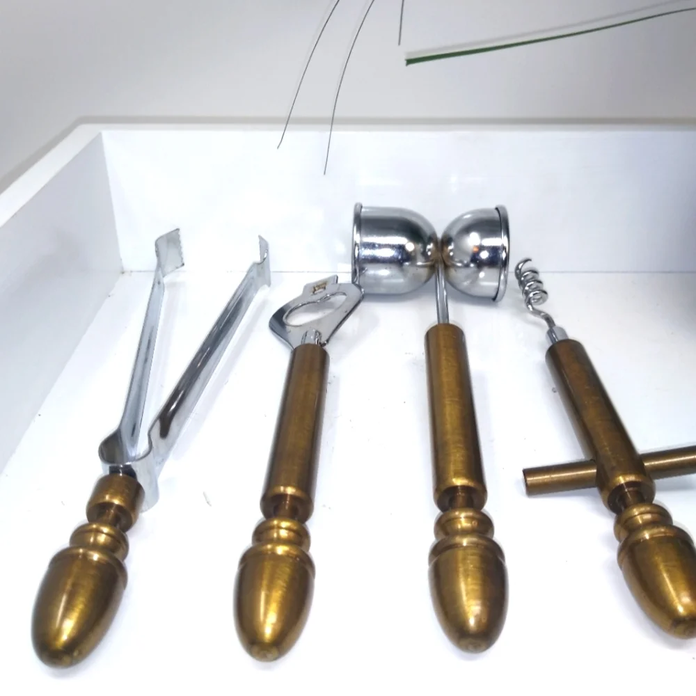 Antique Brass Bartender 4pc. Tool Set